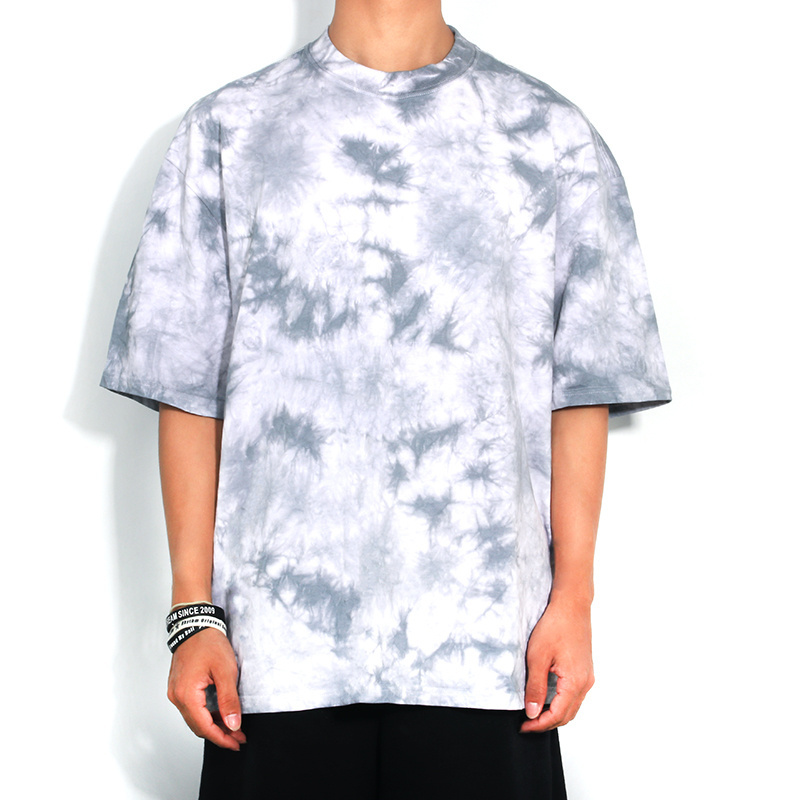 Wholesale Tie Acid Wash T-shirt Tie Shirts Men Bleached T Shirt Premium Tees Casual Summer Oversize Tie Dye Tshirts