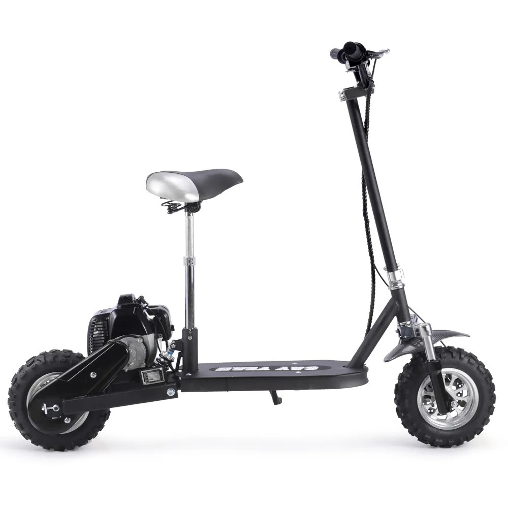 High Speed 2 Stroke 49cc off-road Gas Scooter For Adults With Large 11 Inch Tires Seat Removable Gas Scooter