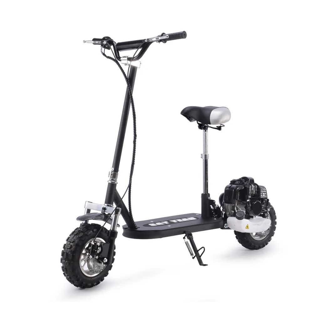 High Speed 2 Stroke 49cc off-road Gas Scooter For Adults With Large 11 Inch Tires Seat Removable Gas Scooter