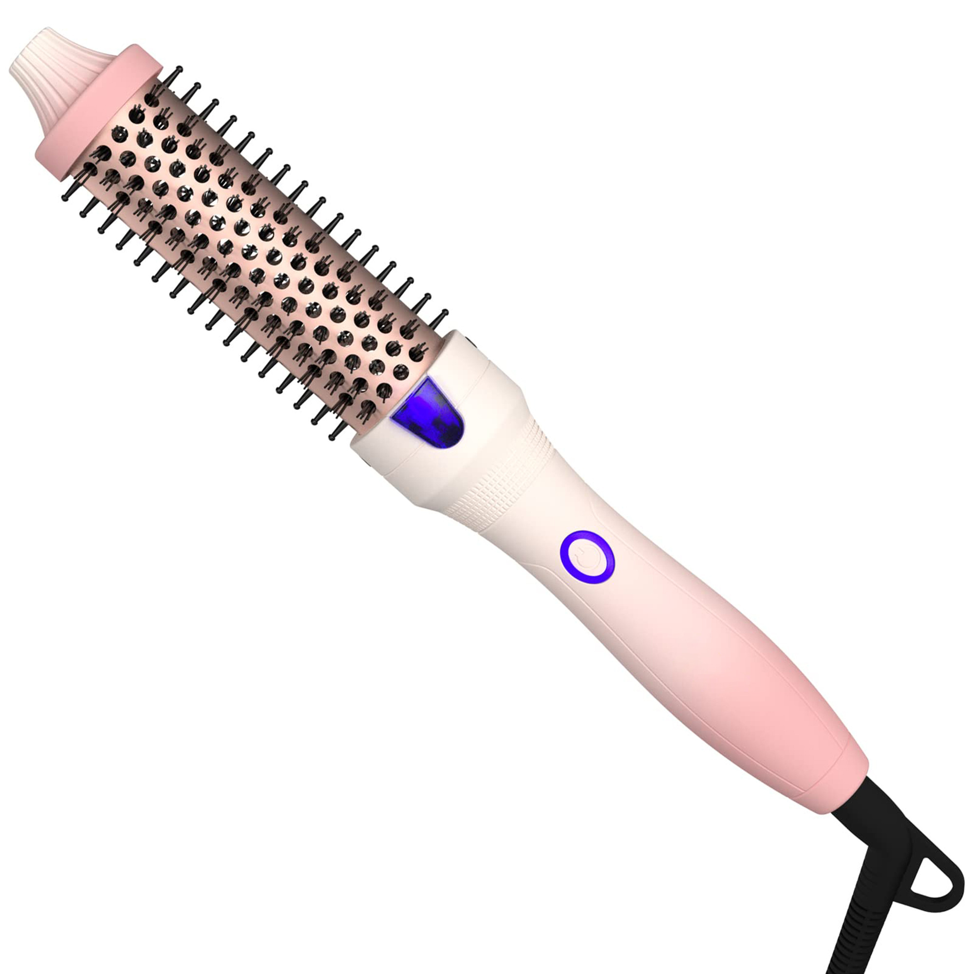 Heated Ceramic Tourmaline Ionic Curling Iron Straightener Brush Dual Voltage Travel Hair Straightening Brush Straightener