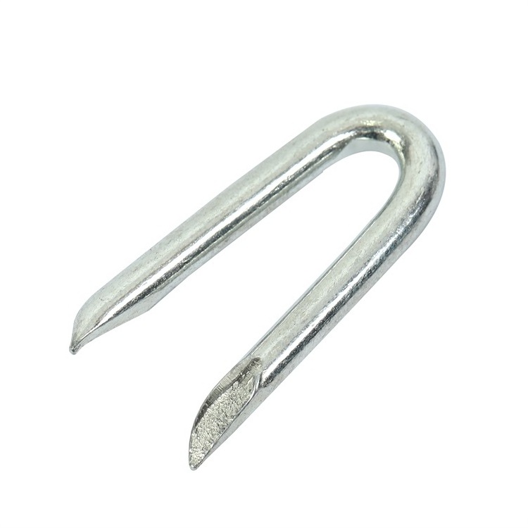 Dingzhou Five-Star Metals galvanised u type pin steel nail shaped fence staple u type nails for artificial grass ground 20 mm