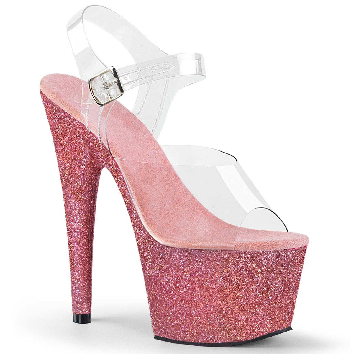 17CM / 7 Inch PVC Upper Sexy Exotic Glitter Colorful Platform High Heels Ankle Strap Sandals Pole Dancing Sandals Shoes