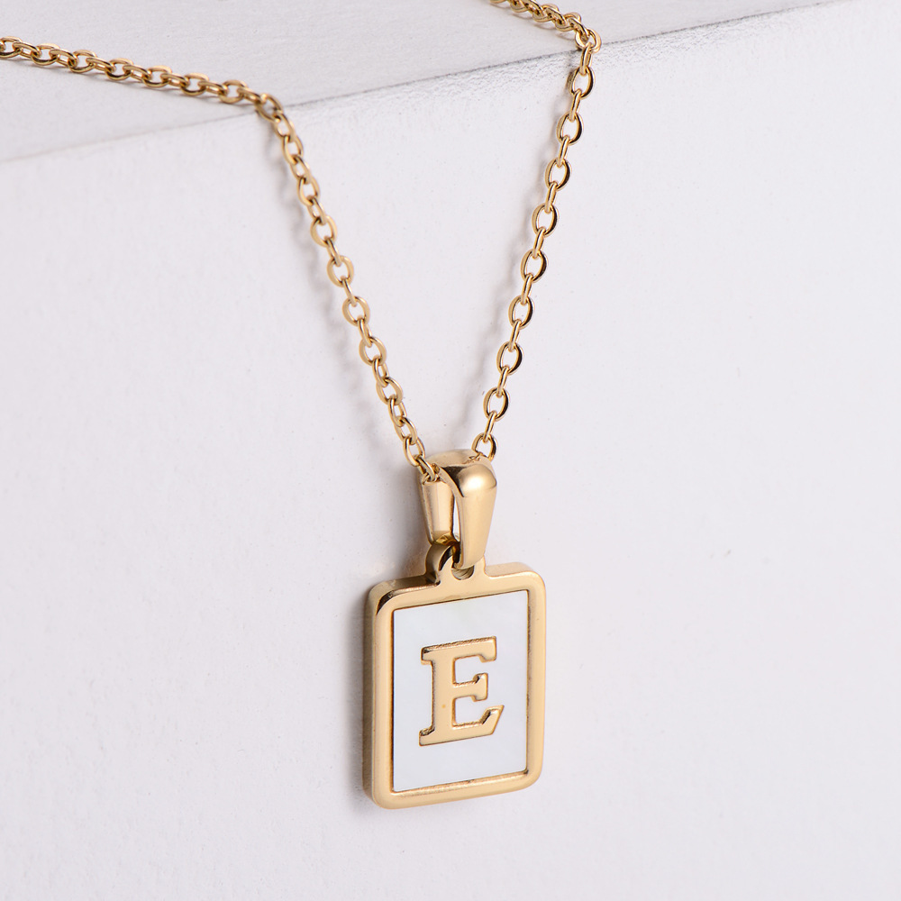 custom jewelry making 18k gold stainless steel charm pendant alphabet initial chain 26 A-Z letter necklace