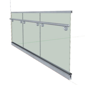 Indoor And Outdoor Frameless Stainless Steel Glass Railing System For Balcony