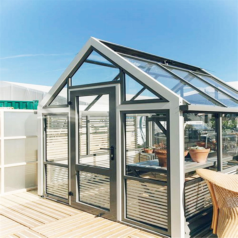 Portable Mini Glass Greenhouse Prefabricated Glass Aluminium Garden room Glass Sunroom