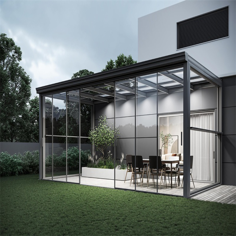 Aluminum Alloy Tempered Glass Sunrooms Sliding Skylight Glass Sun Room