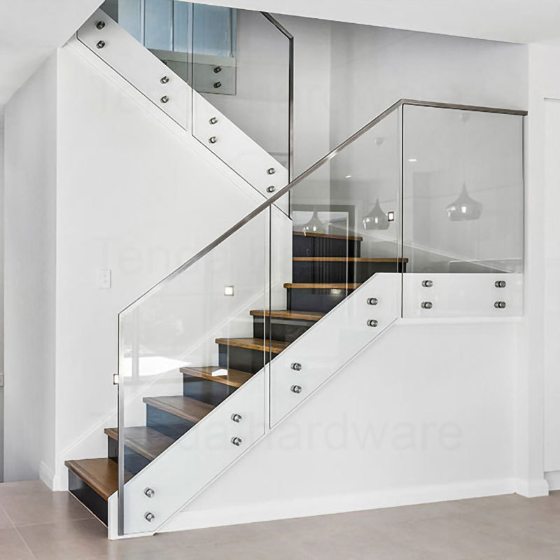 Outdoor Stainless Steel Handrail Stair Laminated Glass Railing System Staircase Balustrade