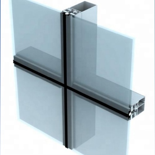 Curtain Wall Skyscraper Aluminium Glass Building Exterior Aluminum Frame Customized