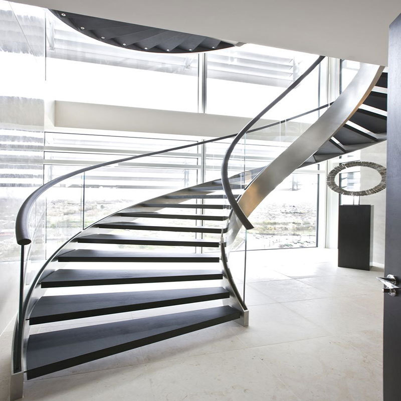 Outdoor Stainless Steel Handrail Stair Laminated Glass Railing System Staircase Balustrade