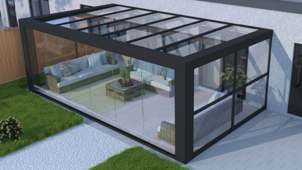 Prefabricated Sliding Retractable Sophisticated Glass House Aluminum Glass Sunroom For House Garden