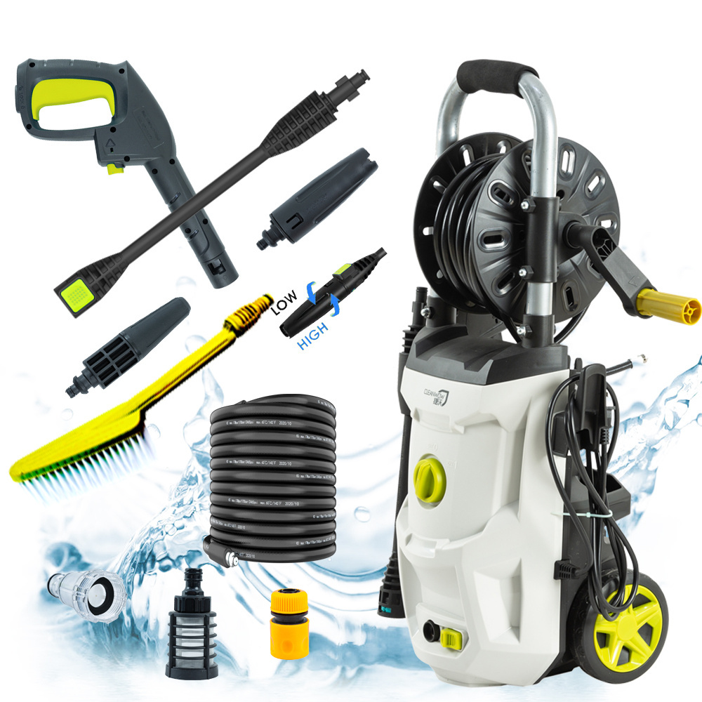 1800W High Pressure Jet Water Pressure Home Use Electric Car Cleaning Machine With Foam Spray Gun Car Washer