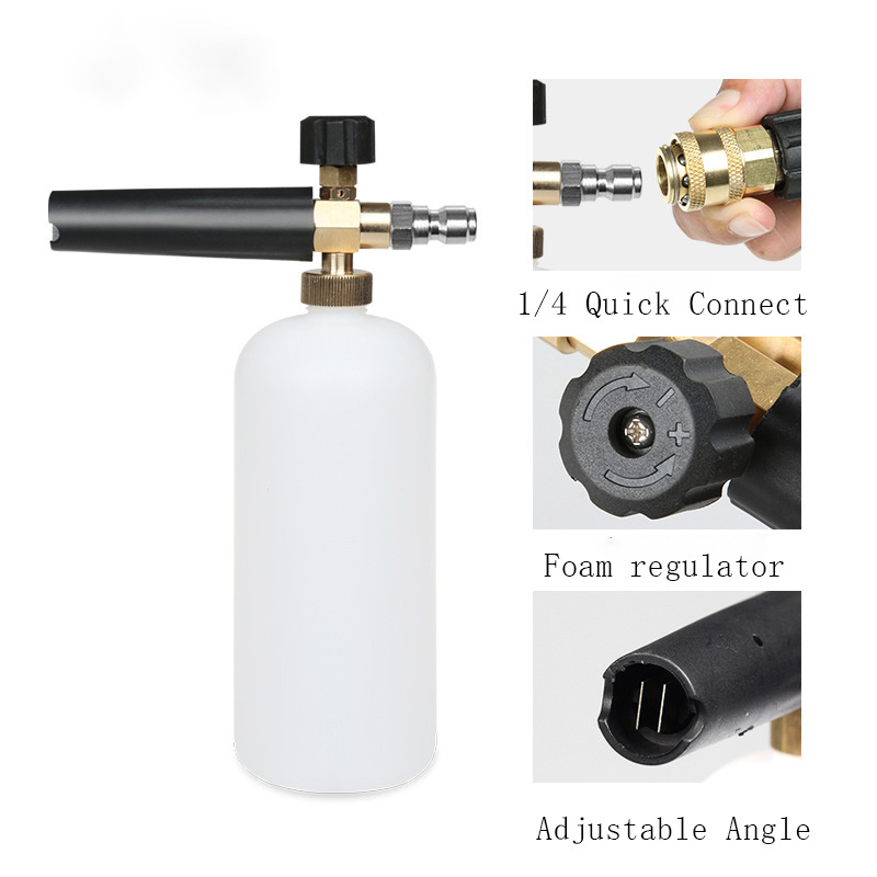 Quick Connect 1200Ml Spray Powerful Jet Cleaning Foam Bottle 1500Psi For High Pressure Washer Copper Nozzle