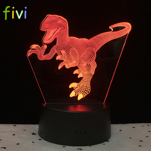 Dinosaur theme mark 3D Lamp Game LED night light 7 Color Change Touch Mood Lamp