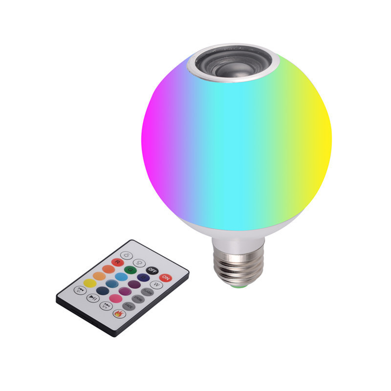 Speaker Smart LED Light Bulb E27 7W Colorful RGB With 24 Keys Remote Control Music Playing Dimmable Wireless Led Lamp