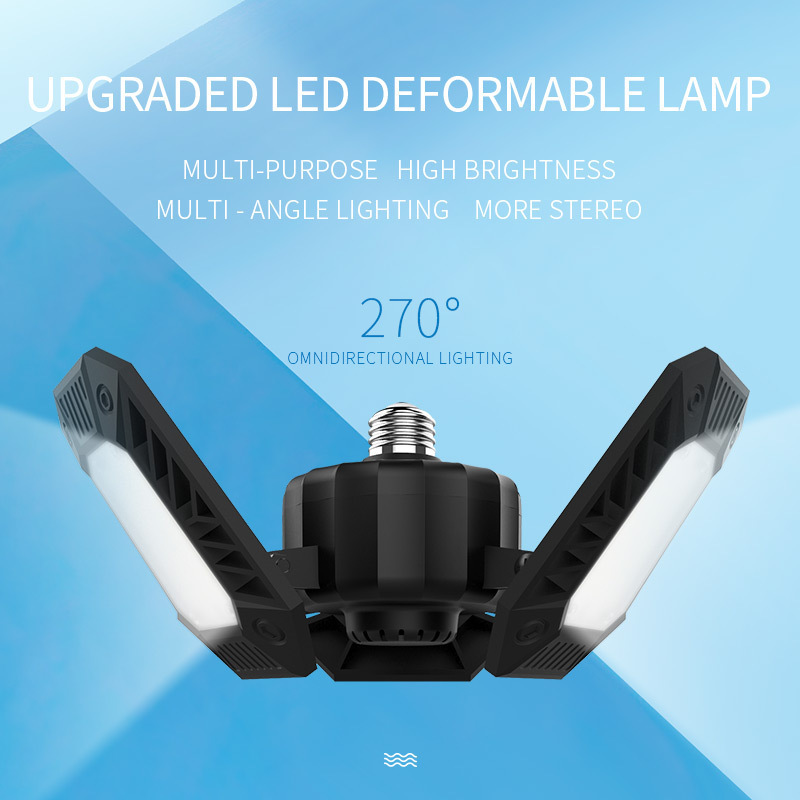 LED Garage Deformable Ceiling Lights 60W E26 LED High Bay 6000K Daylight 6000LM Bright LED Shop Light