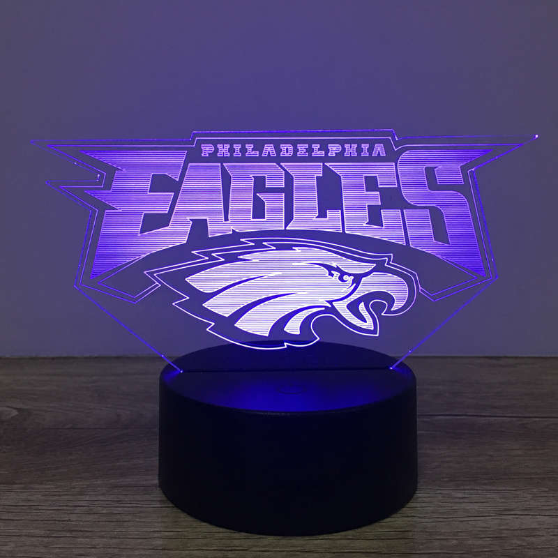 Football Team Logo 3D Lamp Table NightLight 7 Color Change Football LED Desk Light Touch Multicolored USB Power Lamp