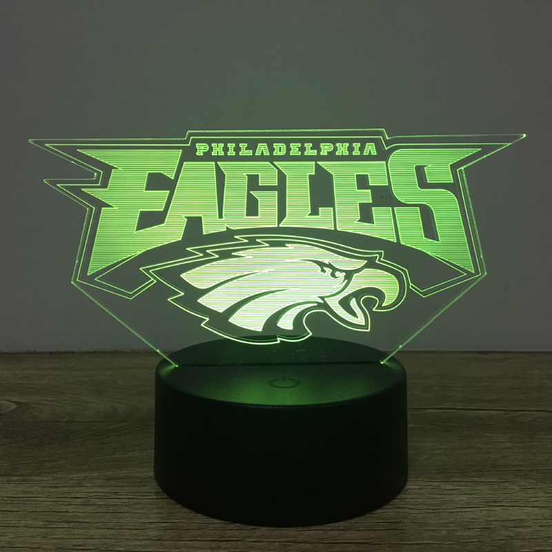 Football Team Logo 3D Lamp Table NightLight 7 Color Change Football LED Desk Light Touch Multicolored USB Power Lamp