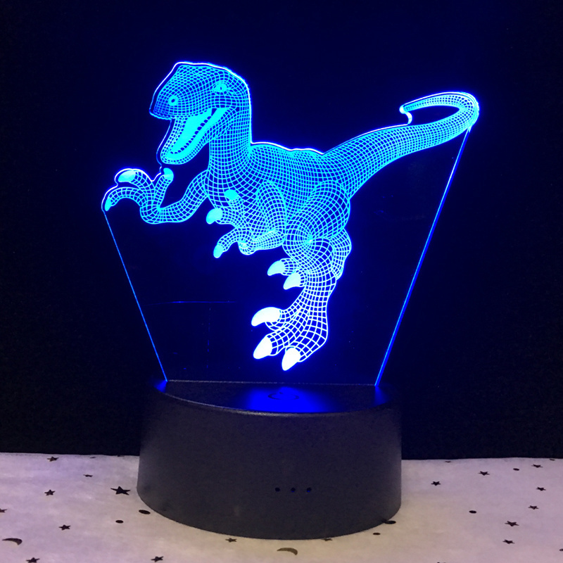 Dinosaur theme mark 3D Lamp Game LED night light 7 Color Change Touch Mood Lamp