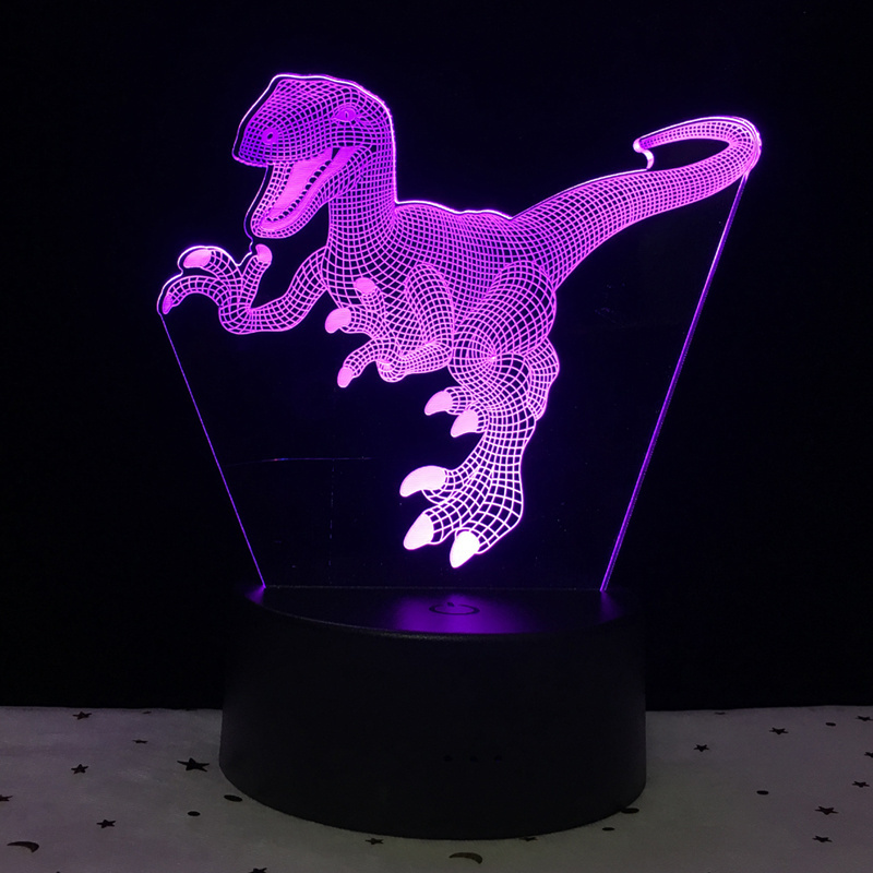 Dinosaur theme mark 3D Lamp Game LED night light 7 Color Change Touch Mood Lamp