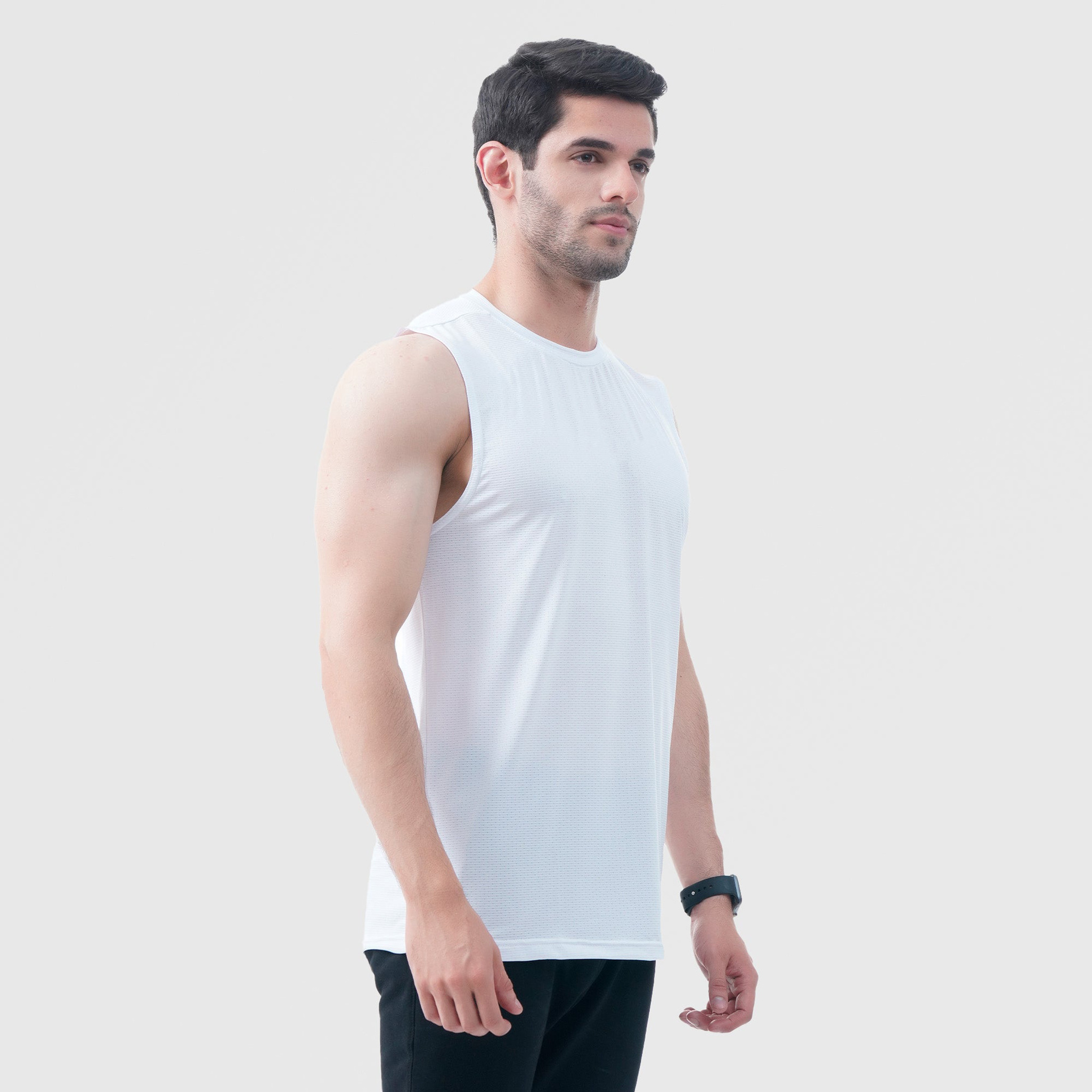 Customized Cotton Seamless Men's Undershirt Bodybuilding Workout Undershirt Gym Tank Tops White Vest Wholesale