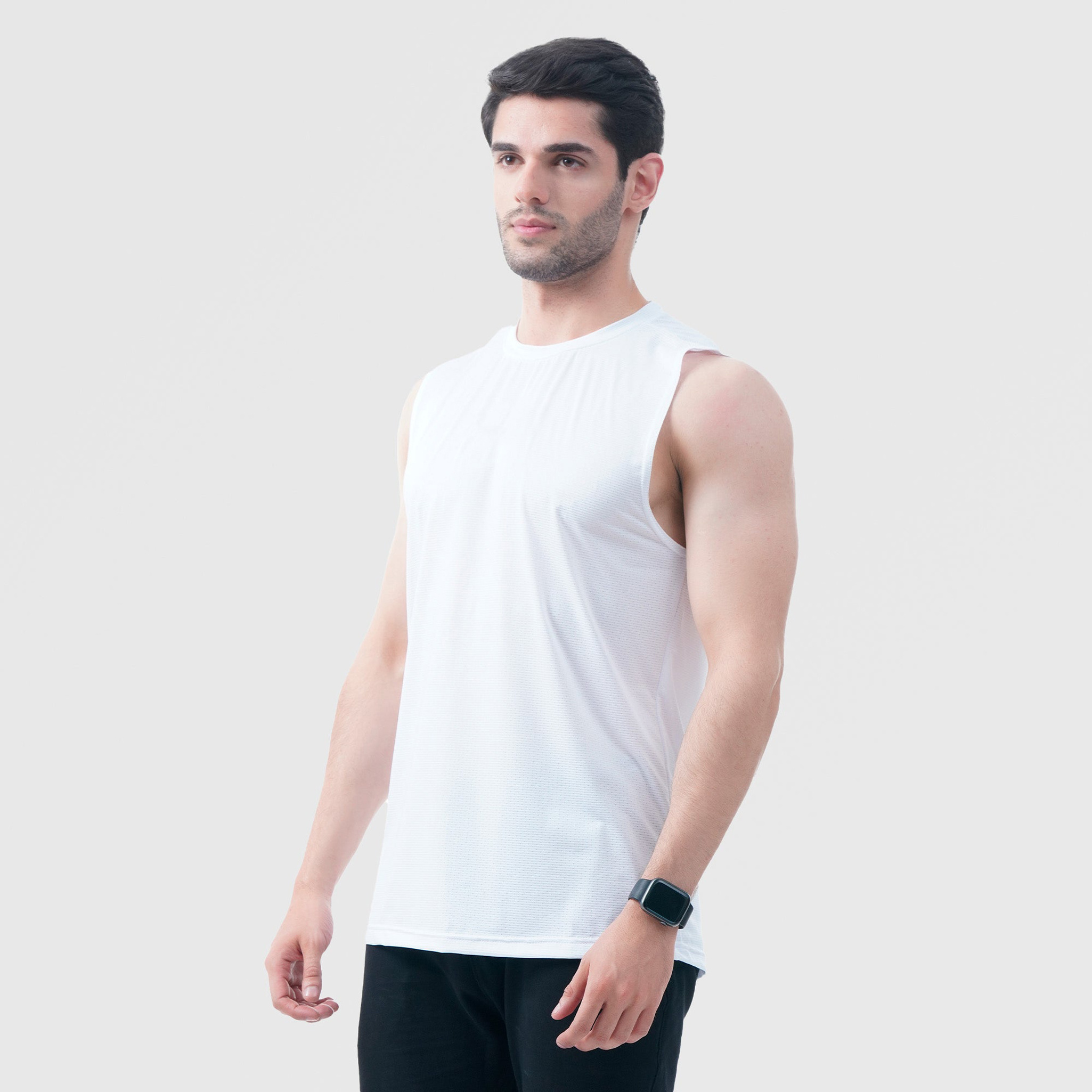 Customized Cotton Seamless Men's Undershirt Bodybuilding Workout Undershirt Gym Tank Tops White Vest Wholesale