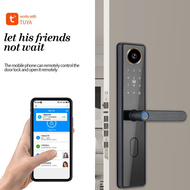 Keyless Fingerprint Digital Smart Door Lock Anti-peep Waterproof Password Peephole Camera Viewer Magnetic Card Smart Door Lock