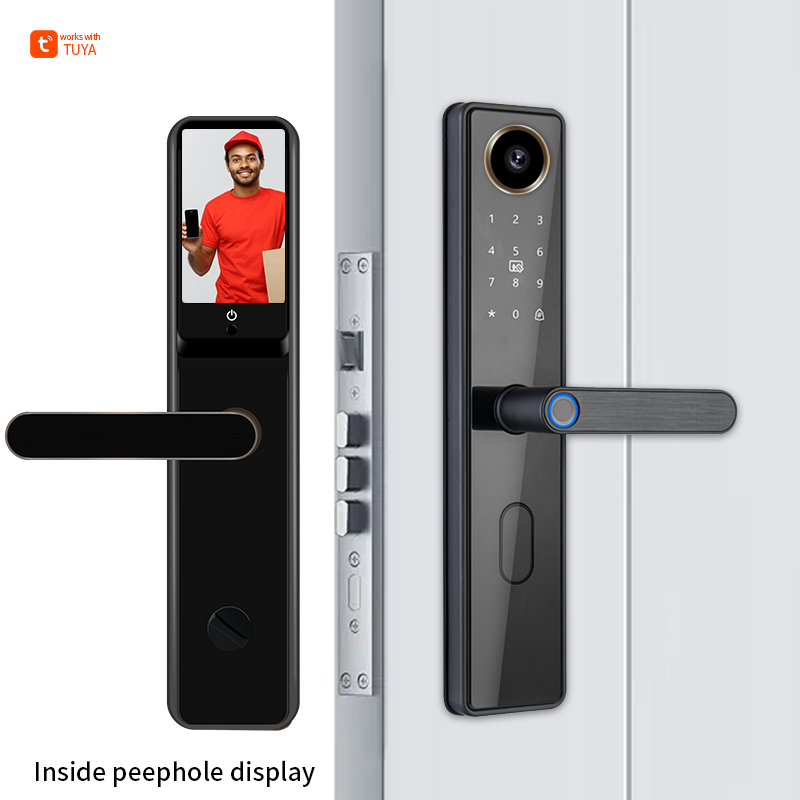 Keyless Fingerprint Digital Smart Door Lock Anti-peep Waterproof Password Peephole Camera Viewer Magnetic Card Smart Door Lock