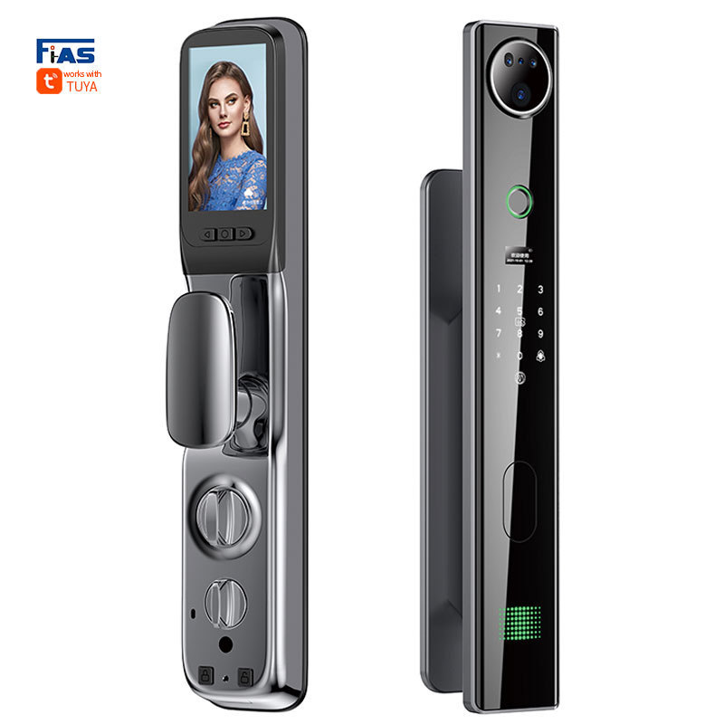 Camera Tuya App Digital Code IC Card Smartphone Remote Control Fingerprint 3D Face Password Smart Front Door Lock