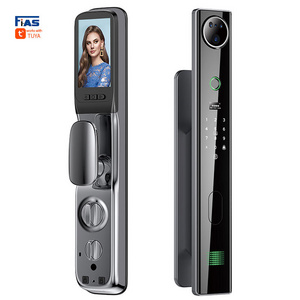 Camera Tuya App Digital Code IC Card Smartphone Remote Control Fingerprint 3D Face Password Smart Front Door Lock