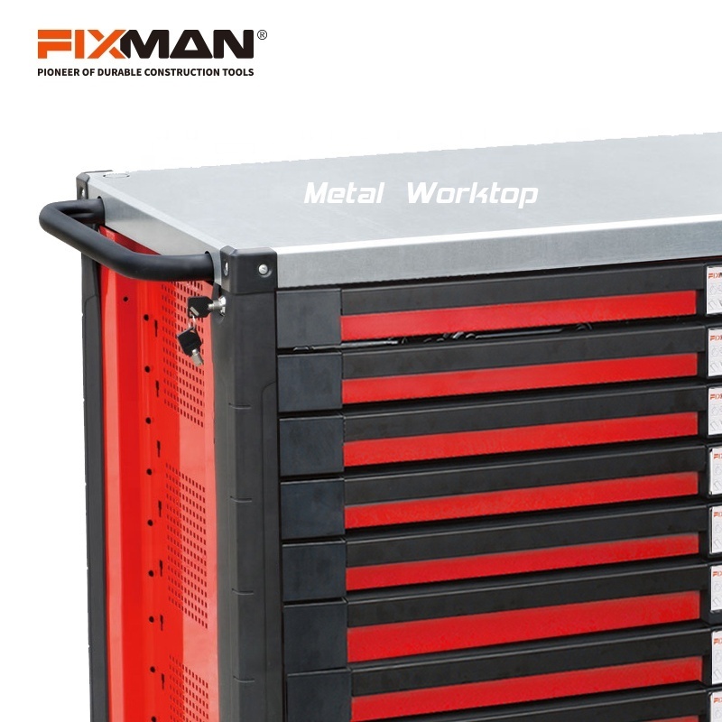 FIXMAN High Quality 14-Drawers Steel Garage Tool Trolley Mechanic Roller Storage Cabinet Tool Chest