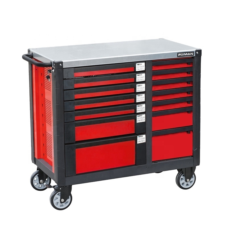 FIXMAN High Quality 14-Drawers Steel Garage Tool Trolley Mechanic Roller Storage Cabinet Tool Chest