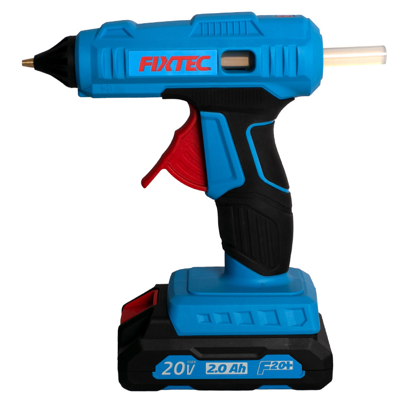 FIXTEC Fast Preheating Cordless Glue Gun Mini 20V Li-ion Battery Wireless Hot Melt Glue Gun Machine