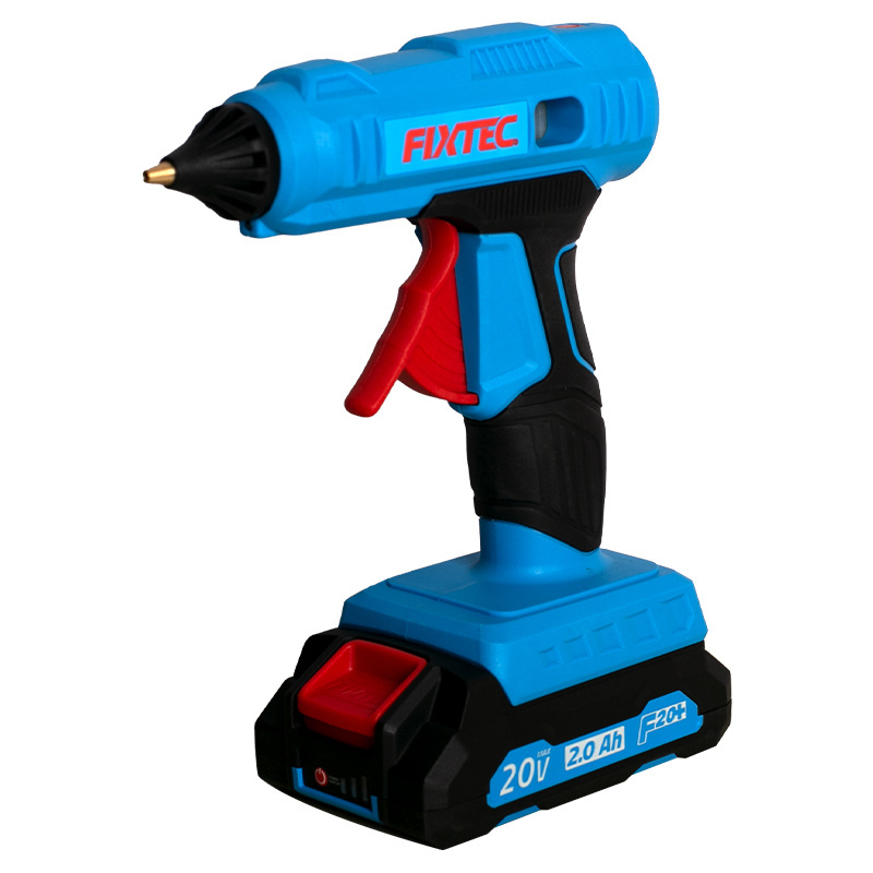 FIXTEC Fast Preheating Cordless Glue Gun Mini 20V Li-ion Battery Wireless Hot Melt Glue Gun Machine