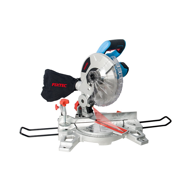 FIXTEC Industrial 2000W Electric Power Compound Sliding Miter Saw with Laser 255mm Blade Slide Move for Cutting Aluminum