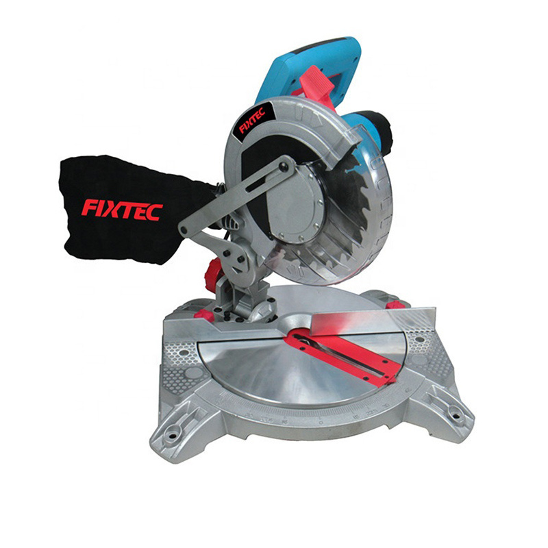 FIXTEC Industrial 2000W Electric Power Compound Sliding Miter Saw with Laser 255mm Blade Slide Move for Cutting Aluminum