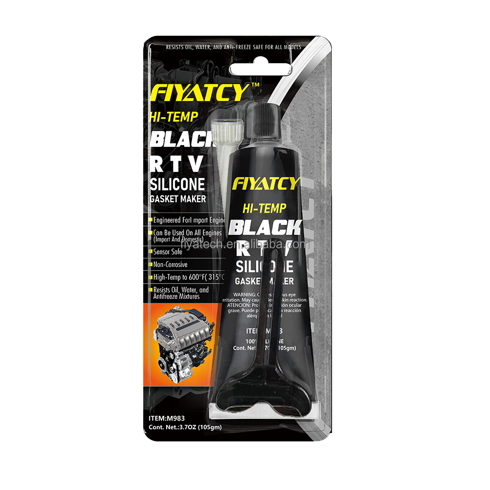 Acetic Neutral multipurpose Black high temperature oil resistance  RTV silicone gasket sealant for automotive engine