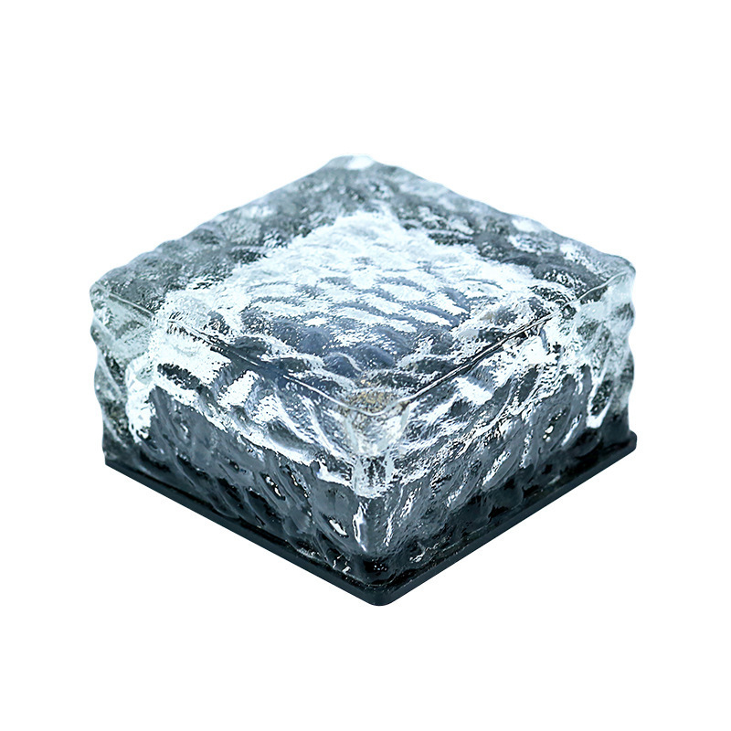 Outdoor Garden LED Solar Ice Floor Tile Cube Underground Light Solar Glass Brick Light