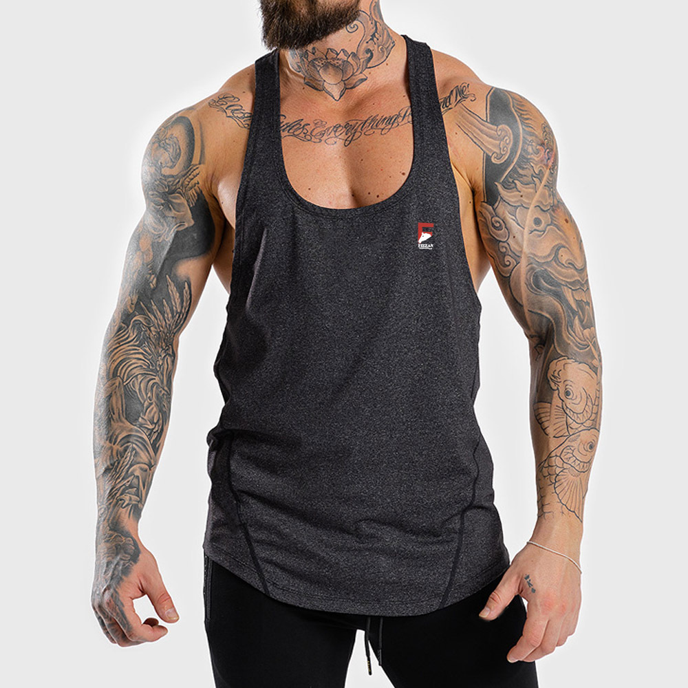 Tank Top Gym Vest Men Wholesale Vest Gym Men Sportswear 95% Bamboo Sleeveless Fitness Tank Top