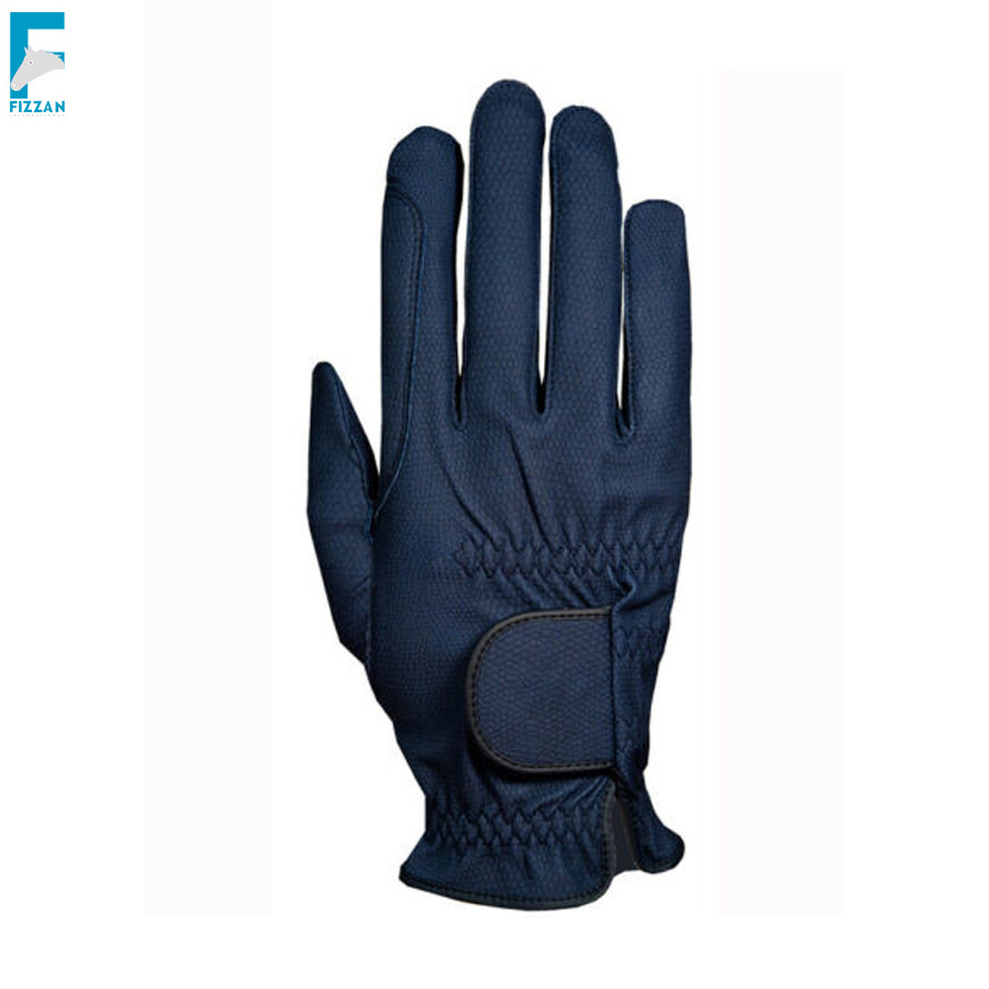 Horse Riding Gloves Four way Back Synthetic Leather 2024 Printing Wearable Custom Logo Leather Horse Riding Gloves