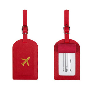 FZLG14 Wholesale Fashion Travel Tags Luggage PU Leather Luggage Tag