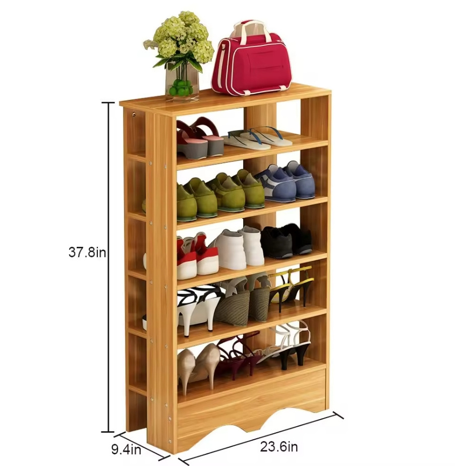 Bamboo 5-Tier Shoe Shelf Storage Organizer Storage Rack Home Shelf Storage Cabinet for Shoes