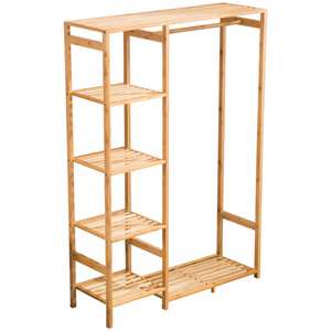 Household Simple Design hanger Wardrobe bamboo floor-standing coat rack bedroom storage rack