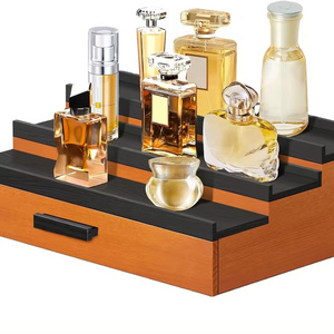 Wood Cologne Organizer for Men Women,3 Tier Elevated Cologne Shelf Perfume Stand Organizer for Bedroom