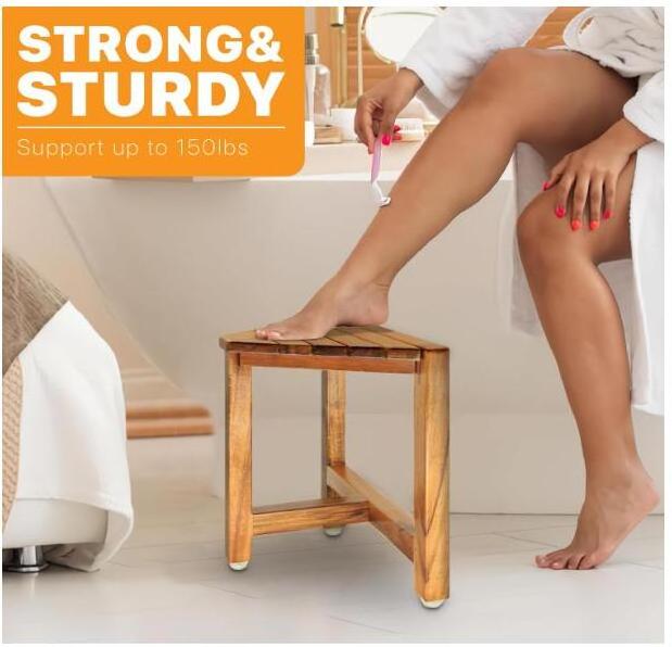 Shower Foot Rest 12 in - Shower Stool for Shaving Legs, Small Corner Bathroom Bench Suitable for Small Shower Spaces