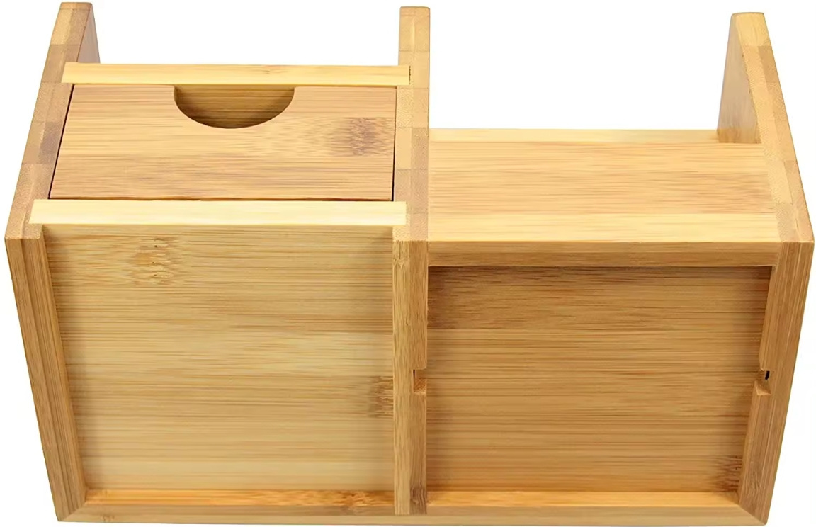 Bamboo Desk Organizer with Drawer Set of 4 Natural Bamboo Desk Storage with Pen Holder and Drawer Organizer