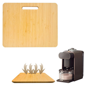 Bamboo Under Sliding Tray for Coffee Maker, Kitchen Appliance Rolling Cutting Board for Countertop Smart Oven