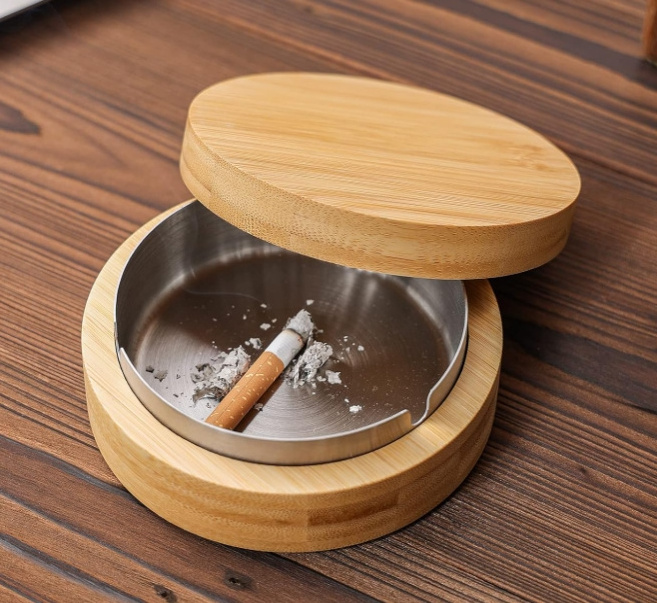 Ashtray for cigar, Cute Ashtray with Lid Stainless Steel Liner, Cool Ashtrays for Cigarettes Outdoor or Indoor Use