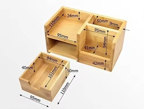 Bamboo Desk Organizer with Drawer Set of 4 Natural Bamboo Desk Storage with Pen Holder and Drawer Organizer