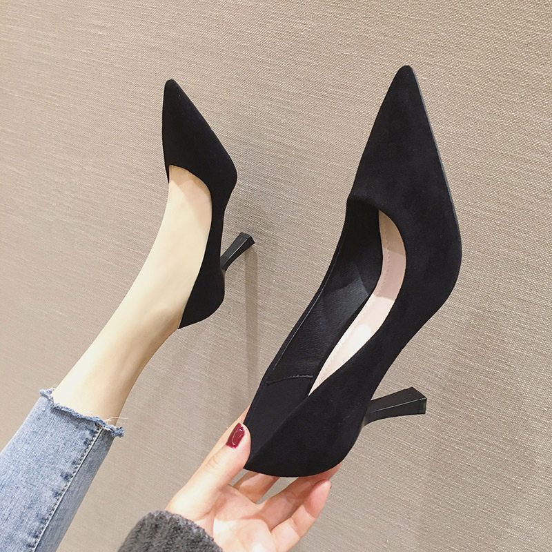 Womens Pumps High Heels Fetish Fashion Woman Pointed Toe Spike Heels Blue Black High Heel Office Pu Work Party Wedding Shoes