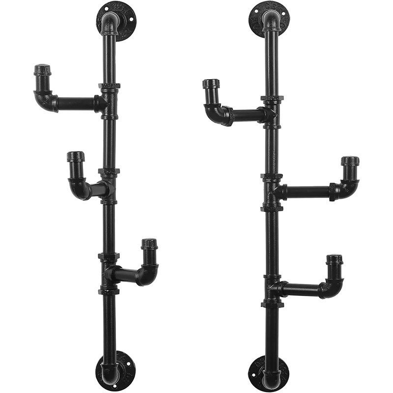 Black Coat Hooks Hook Racks Heavy Duty Hook Rail for Hats Towels Handbags Robe Wall Mounted Coat Rack